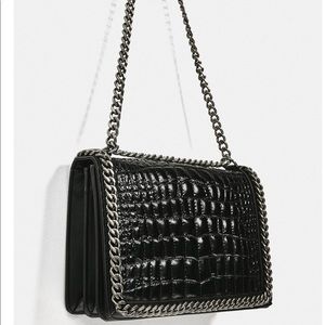 Zara Black cross body chain bag